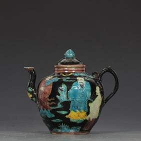 A Rare Fahua Ware Figure Pattern Ewer