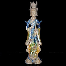 A Rare Tang Tri-Color Glazed Pottery Figure Ornament