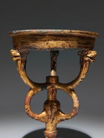 A Rare Gilt Bronze Candlestick
