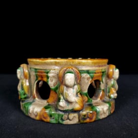 A Rare Tang Tri-Color Glazed Pottery Jar
