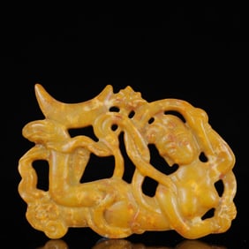 A Rare Gaogu yu Figure Ornament