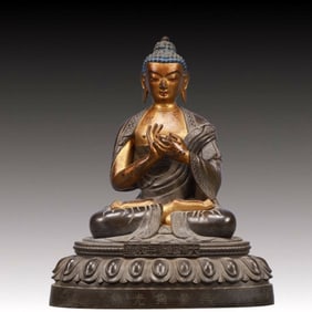 A Solemn A Rare Statue of Sakyamuni