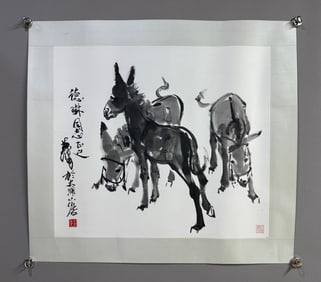 A Chinese Ink Painting of Animal on Paper