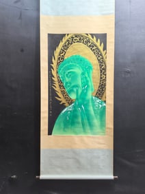 A Chinese Vertical Scroll Ink Painting of Figure on Paper