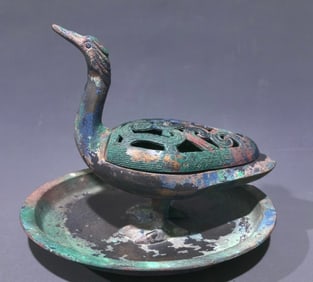 An Archaic Bronze Duck-Shaped Censer