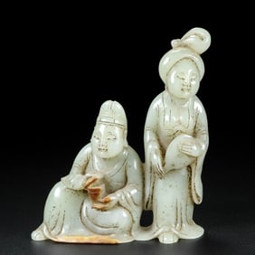 An Exquisite White Jade Figure Ornament