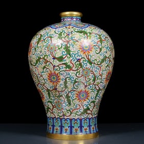 A Huge Cloisonne Lotus Pattern Vase