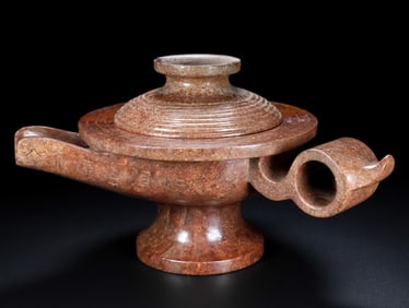 An Exquisite Gaogu Jade Pot, with Scriptures