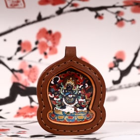An Exquisite Painted Color Statue of Six-armed Mahakala Tangka