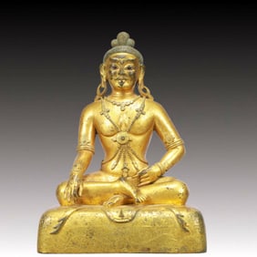 A Solemn Gilt Bronze Buddha Statue, With Inscription