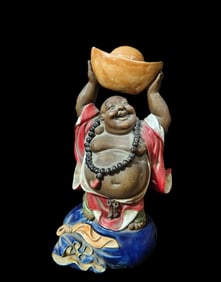 An Exquisite Shiwan yao Statue of Maitreya Buddha