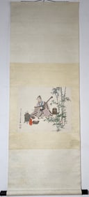 A Chinese Vertical Scroll Ink Painting of Figure on Paper