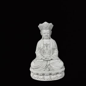 An Exquisite Blance-De-Chine Statue of Avalokitesvara