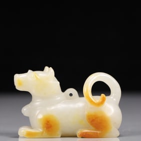 An Exquisite White Jade Dog Ornament