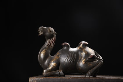 An Exquisite Gilt Bronze Camel Ornament