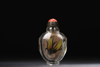 An Exquisite Crystal Corn Pattern Snuff Bottle