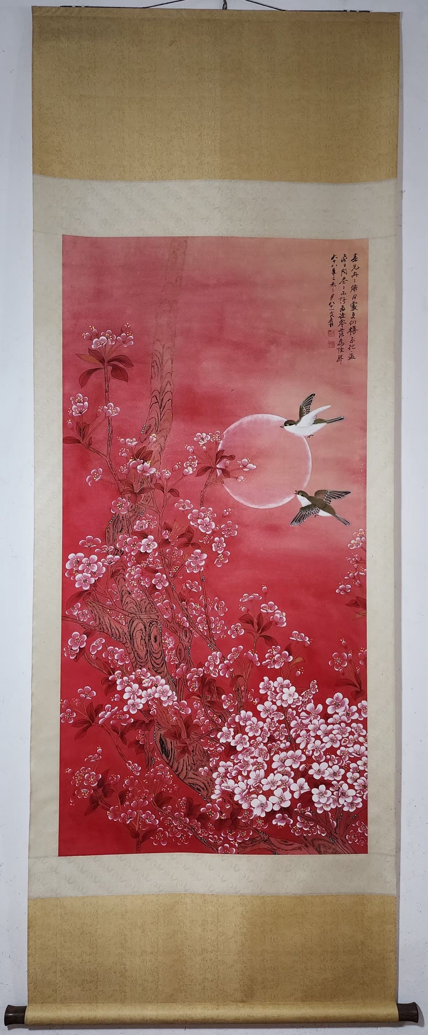 A Chinese Vertical Scroll Ink Painting of Flower and Bird on Paper,Zhang Daqian (1 of 9)