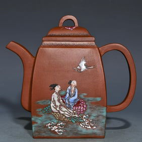 An Exquisite Purple Sands Famille-Rose Figure Pattern Ewer