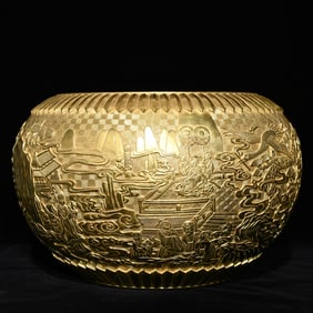 A Rare Gold Ground Character and Story Pattern Vat