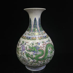 A Rare Doucai Lotus,Dragon and Phoenix Pattern Vase