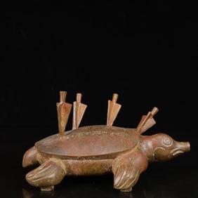An Archaic Bronze Turtle and Sword Ornament,with Inscription