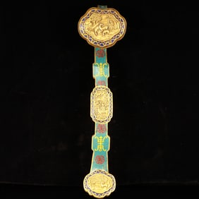 A Huge Cloisonne Figure Pattern Ruyi