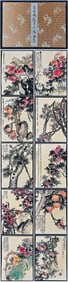 A Chinese Album Ink Painting of Flower and Fruit on Paper,Wu Changshuo