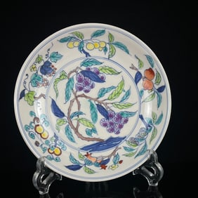 An Exquisite Doucai Seawater and Fruit Pattern Plate