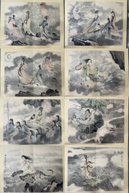 A Chinese Album Ink Painting of Figure on Paper,Fu Baoshi
