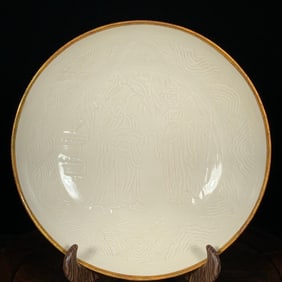 An Exquisite Ding yao Cover with Gold Figure Pattern Plate