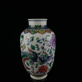 An Exquisite Doucai Lotus and Phoenix Pattern Vase
