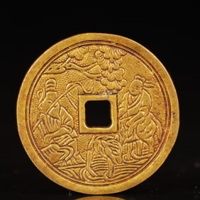 An Exquisite Gilt Bronze Figure Pattern Coin