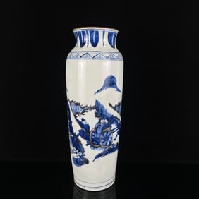 A Huge Blue and White Character and Story Pattern Vase