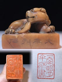 An Exquisite Shoushan Stone Auspicious Beast Pattern Seal