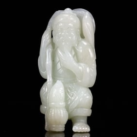 An Exquisite White Jade Figure Ornament