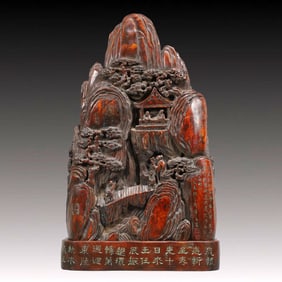 A Huge Zitanwood Landscape and Figure Pattern Ornament