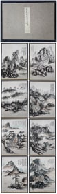 A Chinese Album Ink Painting of Landscape on Paper,Hung Binhong