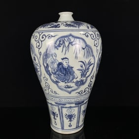 A Huge Blue and White Character and Story Pattern Vase