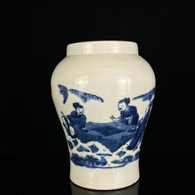 An Exquisite Blue and White Character and Story Pattern Jar