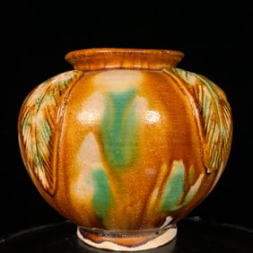 An Exquisite Tang Tri-Color Glazed Pottery Jar