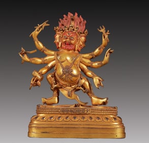 A Solemn Gilt Bronze Statue of Vajra