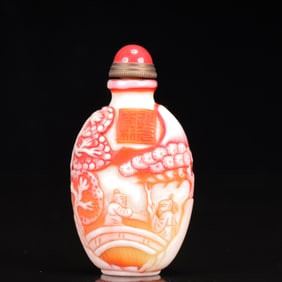 An Exquisite Glass Landscape and Figure Pattern Snuff Bottle