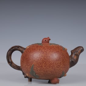 An Exquisite Purple Sands Auspicious Beast Teapot
