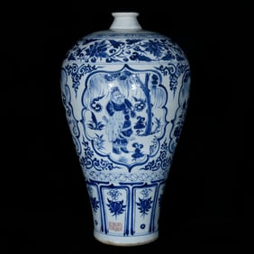 A Huge Blue and White Character and Story Pattern Vase