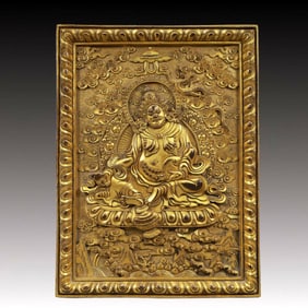 A Solemn Gilt Bronze Statue of Mammon