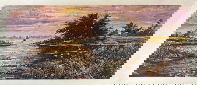 A Chinese Ink Painting of Landscape on Paper,Wu Guanzhong