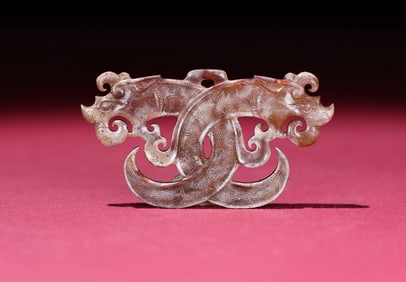 An Exquisite White Jade Dragon Pattern Pendant