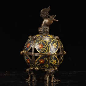 An Ecmxquisite Cloisonne Flower Pattern Beast-Legs Censer