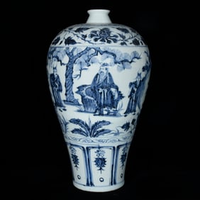 A Huge Blue and White Character and Story Pattern Vase