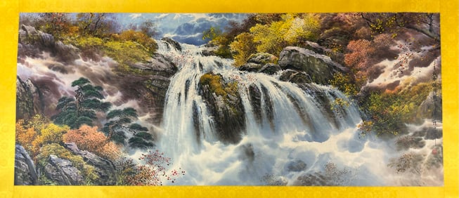 A Chinese Ink Painting of Landscape on Paper,Guan Shanyue